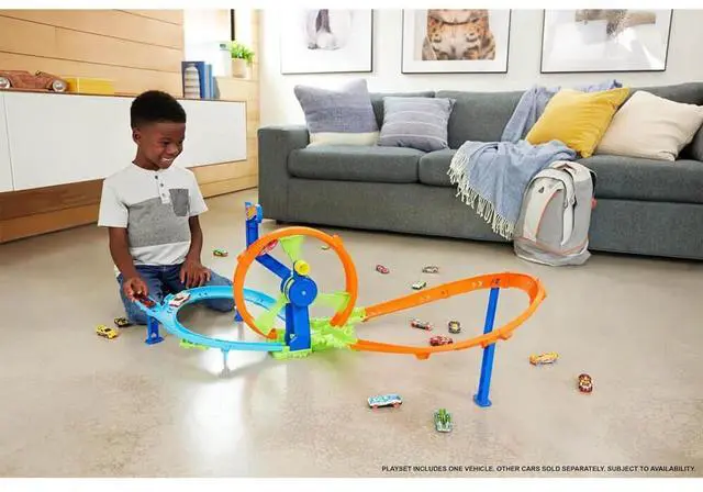 Alt view image 5 of 6 - Mattel Hot Wheels Stunt Tracks Rapid Launch & Loop Track Set - JBX65