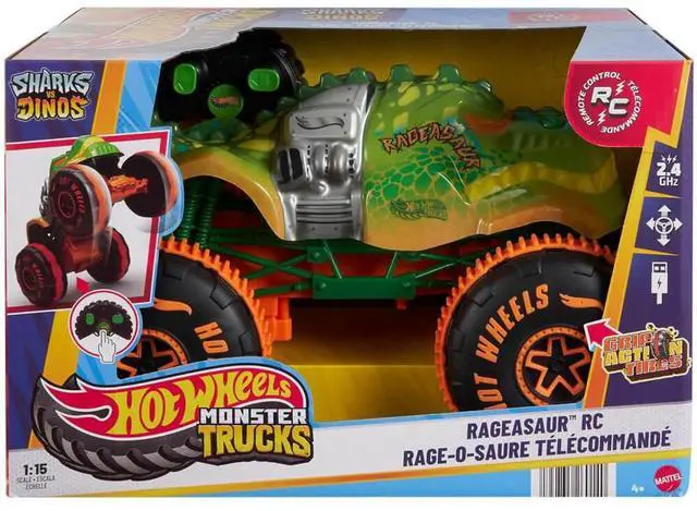 Alt view image 5 of 5 - Mattel JBH03 Hot Wheels Monster Trucks RC Car - Rageasaur