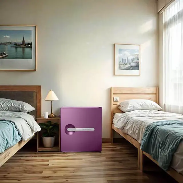 Alt view image 2 of 6 - Frigidaire EFR197PLUM 1.6 Cu. Ft. Plum Retro Compact Refrigerator with Side Bottle Opener