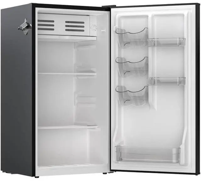 Alt view image 4 of 7 - Frigidaire EFR397BLACK 3.2 Cu. Ft. Black Retro Compact Refrigerator with Side Bottle Opener