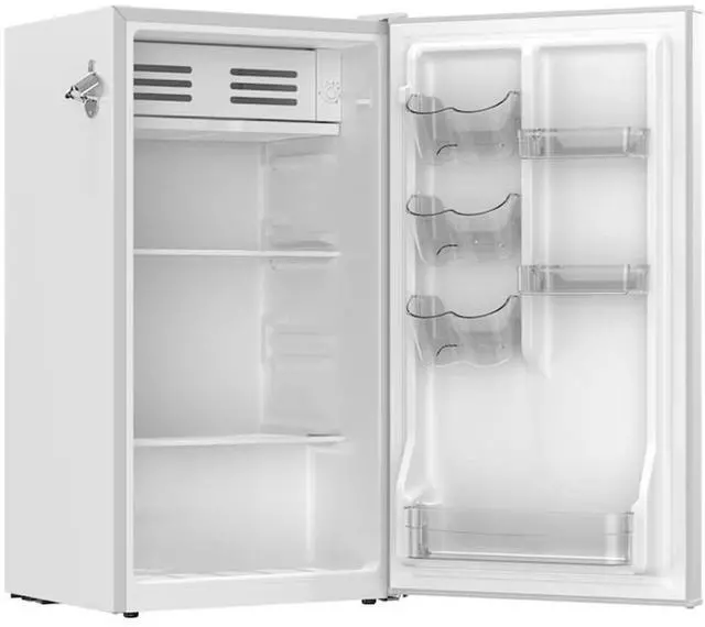 Alt view image 4 of 7 - Frigidaire EFR397RGWHIT 3.2 Cu. Ft. White Retro Compact Refrigerator with Side Bottle Opener