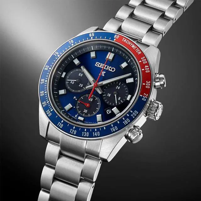 Alt view image 2 of 5 - Seiko SSC913 Prospex Speedtimer Collection Solar Chronograph Watch - Stainless/Blue