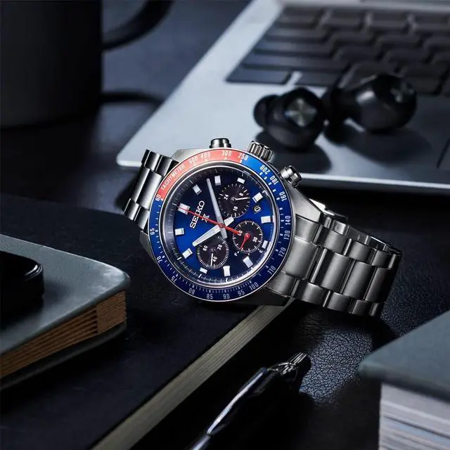 Alt view image 3 of 5 - Seiko SSC913 Prospex Speedtimer Collection Solar Chronograph Watch - Stainless/Blue