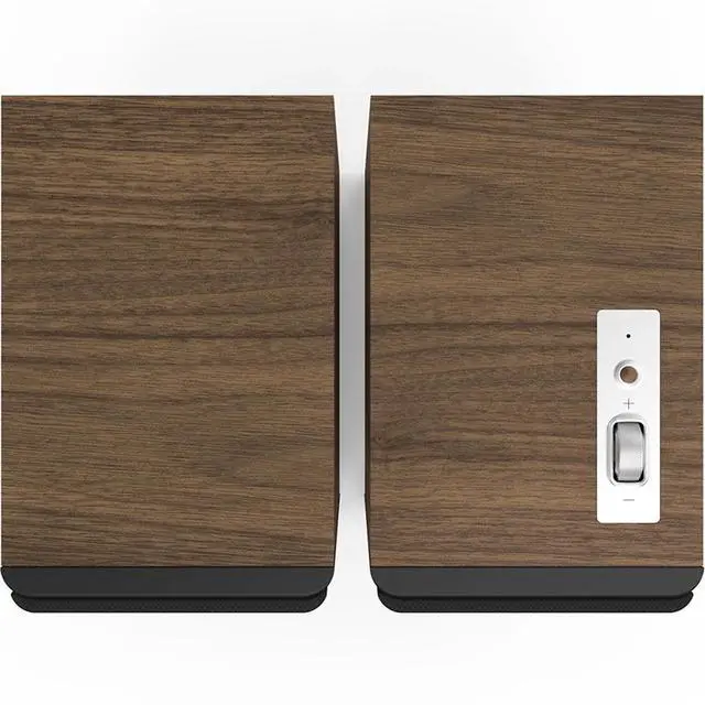 Alt view image 3 of 13 - 5.25" The Fives II Powered Bookshelf Speaker Pair with Bluetooth - Walnut