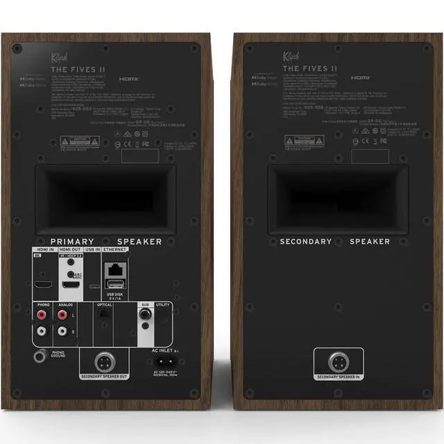 Alt view image 5 of 13 - 5.25" The Fives II Powered Bookshelf Speaker Pair with Bluetooth - Walnut