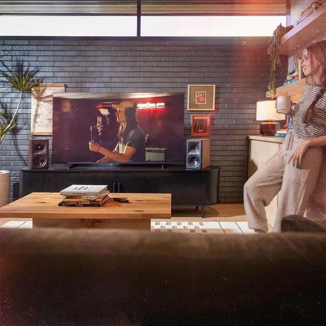 Main image of 5.25" The Fives II Powered Bookshelf Speaker Pair with Bluetooth - Walnut