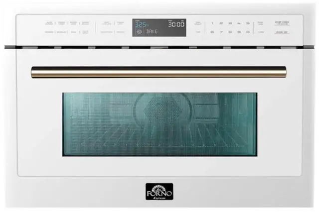 Main image of 1.6 Cu. Ft. Oliena Espresso Series White with Brass Handles Built-In Microwave Oven