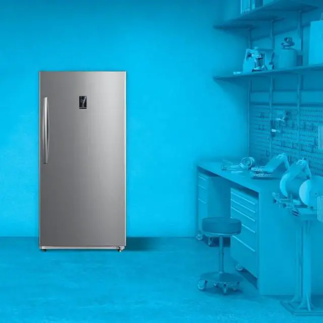 Alt view image 3 of 7 - 17 Cu. Ft. Stainless Steel Convertible Upright Freezer