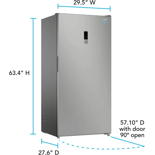 Alt view image 3 of 7 - Avanti AV170VFLJM0S 17 Cu. Ft. Stainless Convertible Upright Garage Ready Refrigerator / Freezer