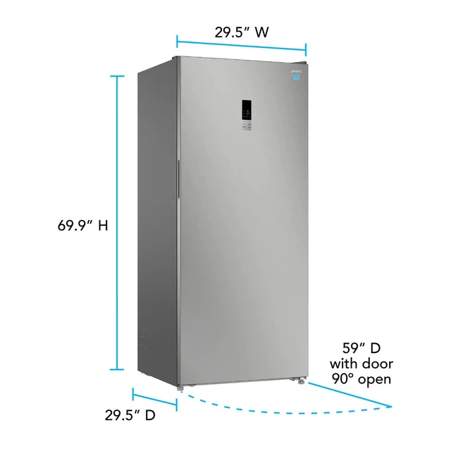 Alt view image 6 of 7 - Avanti AV210VFLJM0S 21 Cu. Ft. Stainless Convertible Upright Counter-Depth Garage Ready Refrigerator / Freezer