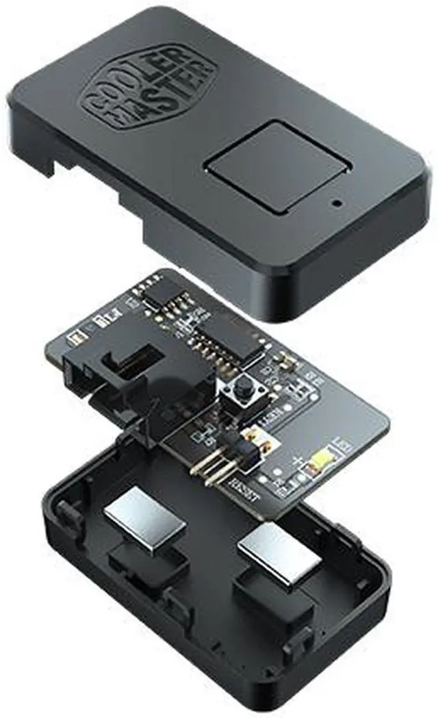 Alt view image 7 of 7 - Cooler Master Mini Addressable RGB LED Controller - For 5V ARGB (3-pin) Fans Only, One Button Control with 6 Mode Options, Built-in 1-to-4 Splitter Cable & Magnetic Base Design