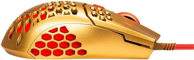 Alt view image 7 of 11 - Cooler Master MM711 RGB Gaming Mouse (2020 Gold Red Limited Edition) - 60g Lightweight, Honeycomb Shell, Ultraweave Cable, Pixart 3389 16000 DPI Optical Sensor, and RGB Accents