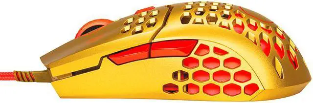 Alt view image 6 of 11 - Cooler Master MM711 RGB Gaming Mouse (2020 Gold Red Limited Edition) - 60g Lightweight, Honeycomb Shell, Ultraweave Cable, Pixart 3389 16000 DPI Optical Sensor, and RGB Accents
