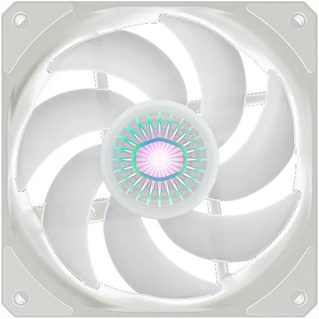 Alt view image 6 of 17 - Cooler Master SickleFlow 120 V2 Addressable RGB Fan (White Edition, 3 in 1 with ARGB LED Controller) - 120mm Square Frame Fan, Air Balance Curve Blade Design, PWM Control for PC Case & Liquid Radiator