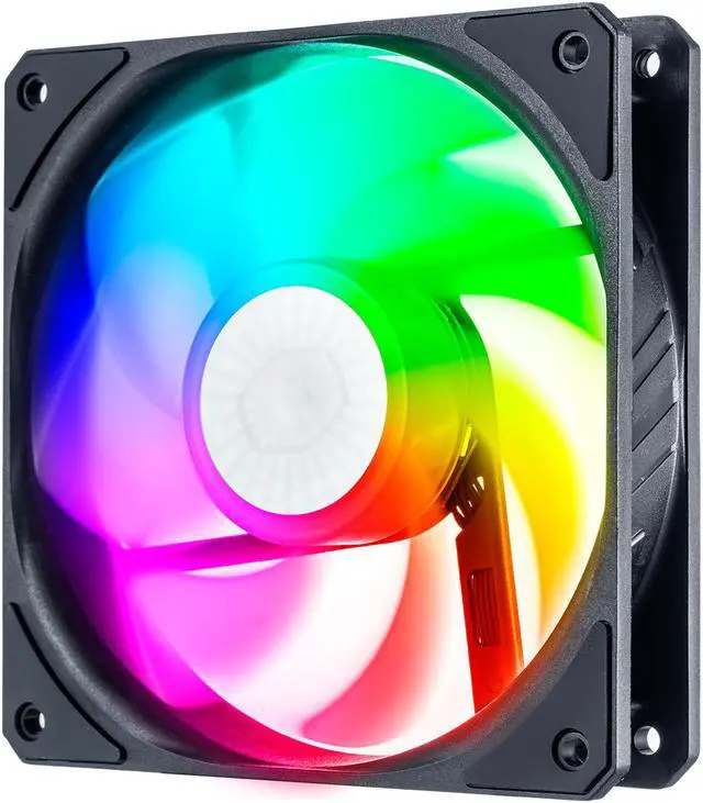 Alt view image 6 of 8 - Cooler Master SickleFlow 120 V2 ARGB (Reverse Edition) - For Push-Pull CPU Cooler Setup as Exhaust Fan - Addressable RGB Square Frame Fan, Air Balance Curve Blade Design, Sealed Bearing, PWM Control