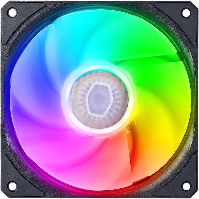 Alt view image 4 of 8 - Cooler Master SickleFlow 120 V2 ARGB (Reverse Edition) - For Push-Pull CPU Cooler Setup as Exhaust Fan - Addressable RGB Square Frame Fan, Air Balance Curve Blade Design, Sealed Bearing, PWM Control