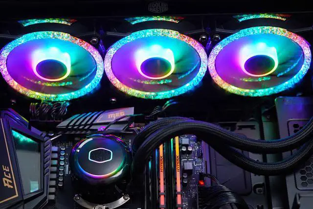 Alt view image 4 of 7 - MasterFan MF120 Prismatic(3 in 1 with ARGB LED Controller)Addressable RGB 120mm Fan w/ Radiant Crystalline Lighting Effect-Crystallized Loop w/Tri-Loop ARGB Lighting, 24+6 Individually controlled LEDs