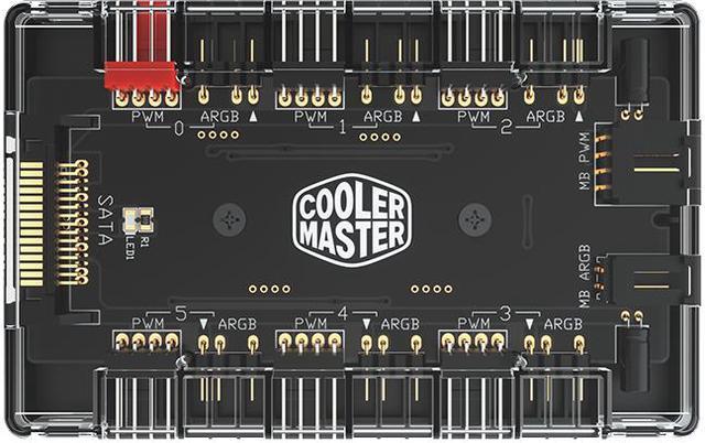 Alt view image 2 of 9 - Cooler Master MasterFan ARGB and PWM Hub - 6 Ports for Addressable RGB Lighting with PWM