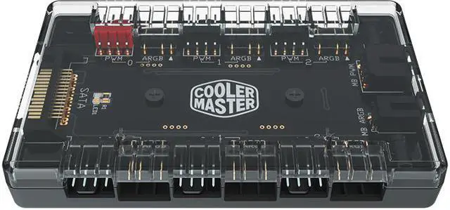 Alt view image 7 of 9 - Cooler Master MasterFan ARGB and PWM Hub - 6 Ports for Addressable RGB Lighting with PWM