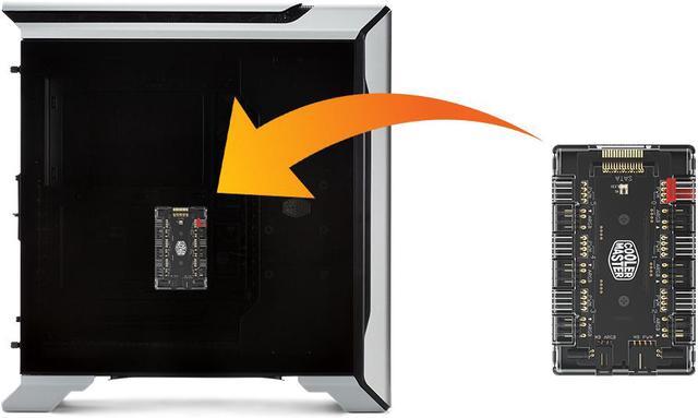Alt view image 4 of 9 - Cooler Master MasterFan ARGB and PWM Hub - 6 Ports for Addressable RGB Lighting with PWM
