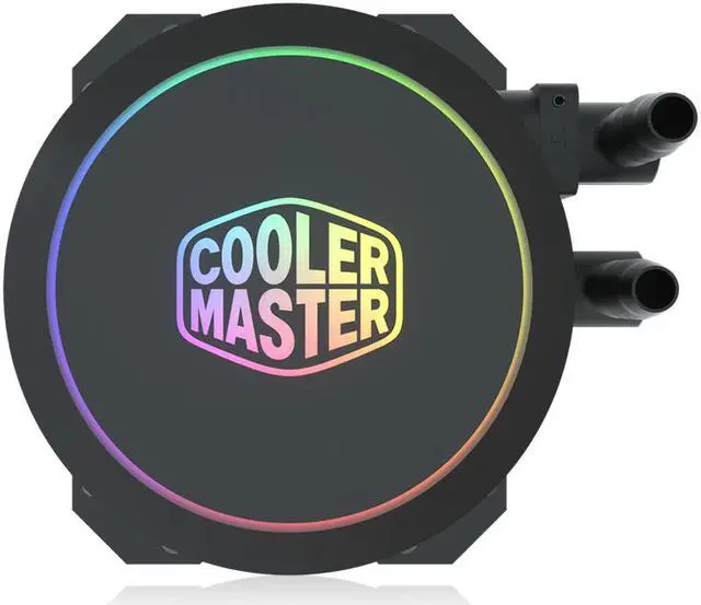 Alt view image 2 of 7 - Cooler Master MasterLiquid Lite 240 ARGB CPU Liquid Cooler - w/ Addressable RGB LED MasterFan, Wired ARGB Controller, 240mm Radiator, Dual Chamber Pump