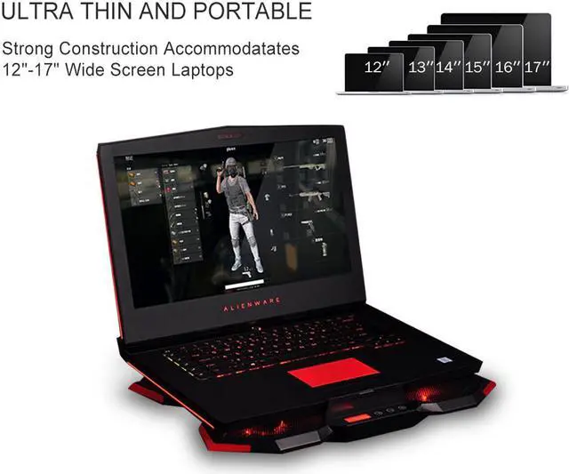 Alt view image 6 of 7 - TopMate 15.6 - 17.3-Inch Gaming Laptop Cooler Cooling Pad, Five Quite Fans and LCD Touch Screen,2400RPM Strong Wind Alien Style Designed for Gamers and Office