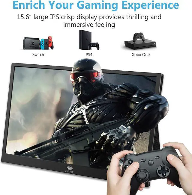 Alt view image 6 of 7 - Z-EDGE Ultra2 15.6" 1920 x 1080 Full HD LED Backlight IPS Portable Monitor, 8 ms, 60 Hz, with Type-C HDMI Port, Built-in Speakers, Secondary Display for Mac/Phone/Laptop/Nintendo/Xbox/PS4