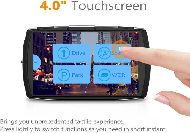 Alt view image 7 of 7 - Z-EDGE T4 Dash Cam, Front and Rear Dual Lens, 4.0" Touch Screen Vehicle Camera, 1080P Full HD,  Night Mode, 32GB Card Included (Support Max 256GB), 155 Degree Wide Angle, WDR, G-Sensor, Loop Recording