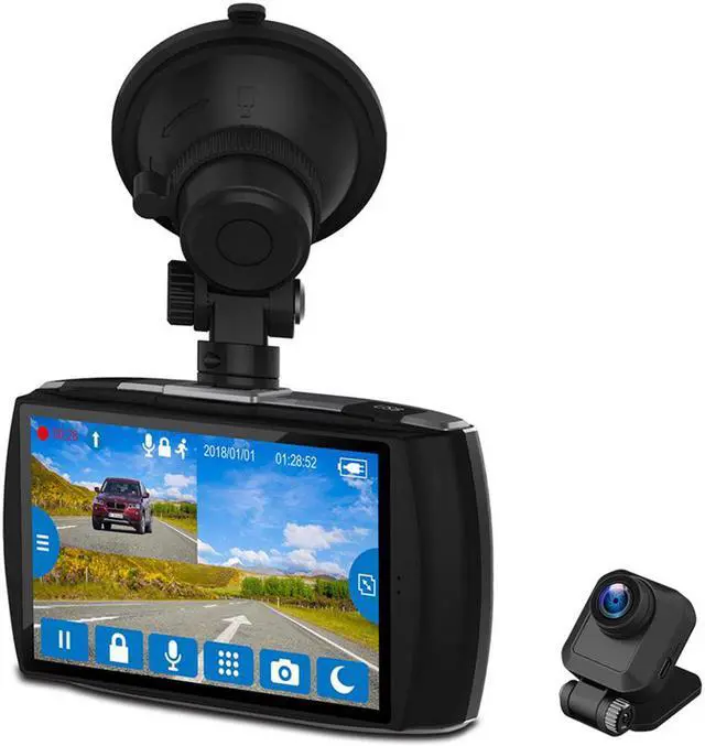 Alt view image 2 of 7 - Z-EDGE T4 Dash Cam, Front and Rear Dual Lens, 4.0" Touch Screen Vehicle Camera, 1080P Full HD,  Night Mode, 32GB Card Included (Support Max 256GB), 155 Degree Wide Angle, WDR, G-Sensor, Loop Recording