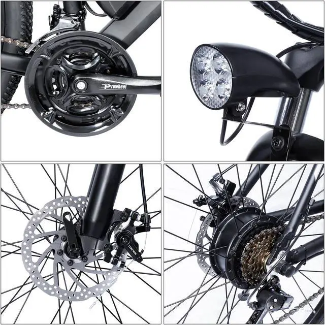 Alt view image 6 of 7 - IDEAPLAY Electric Bike 26, 350W Mountain Bike With Removable 36V, 8A Lithium Battery, 20mph Adult Electric Bicycles With 18 Speed for Men and Women UL Certified