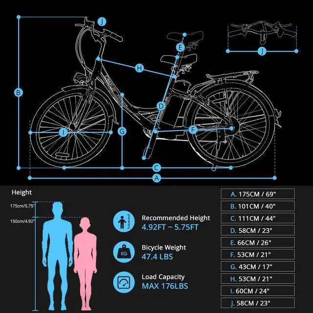 Alt view image 6 of 7 - iDeaPlay Electric Bike 24, 250W E-Bike for Women with 3 Riding Modes, Electric Bicycle with Removable 36V 8.0Ah Lithium Battery, 20mph Adult Electric Bicycles with 6 Speed, Red UL Certified
