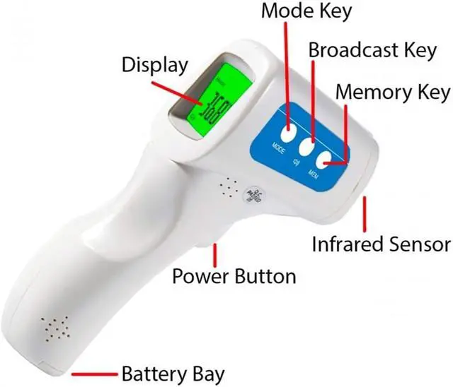 Alt view image 14 of 14 - Diamond Multimedia JXB-178 Non-Contact Digital Infrared Thermometer
