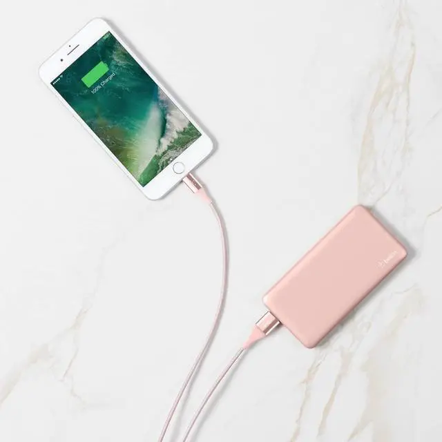 Alt view image 9 of 9 - BELKIN Rose Gold 5000 mAh Pocket Power 5K Power Bank (aka Portable Charger) F7U019BTC00