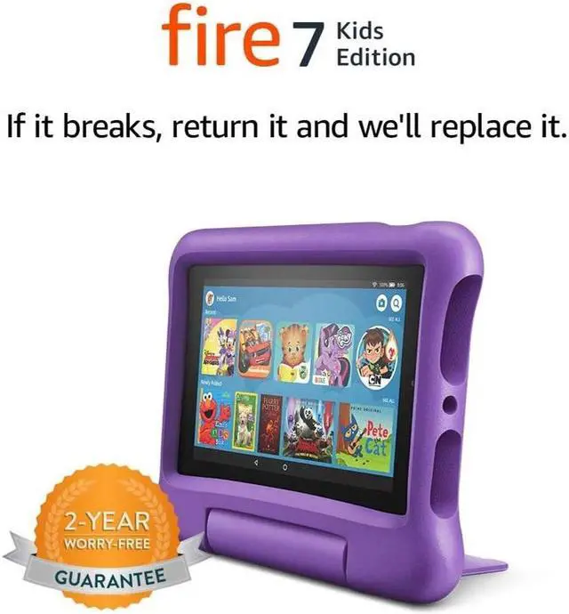 Alt view image 15 of 20 - Amazon - Fire 7 Kids Edition 2019 release - 7" - Tablet - 16GB - Purple