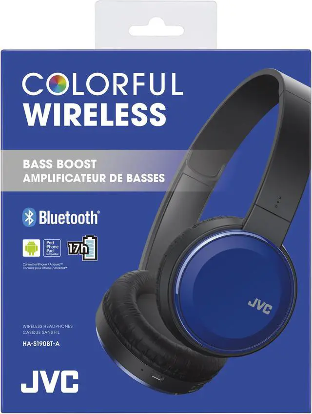 Alt view image 3 of 9 - JVC HAS190BTA Colorful Bluetooth(R) Headphones (Blue)