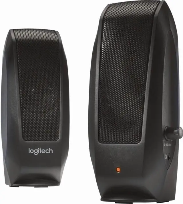 Alt view image 7 of 11 - Logitech S-120 2-Piece 2 Channel Multimedia Speaker System w/Headphone Jack (Black)