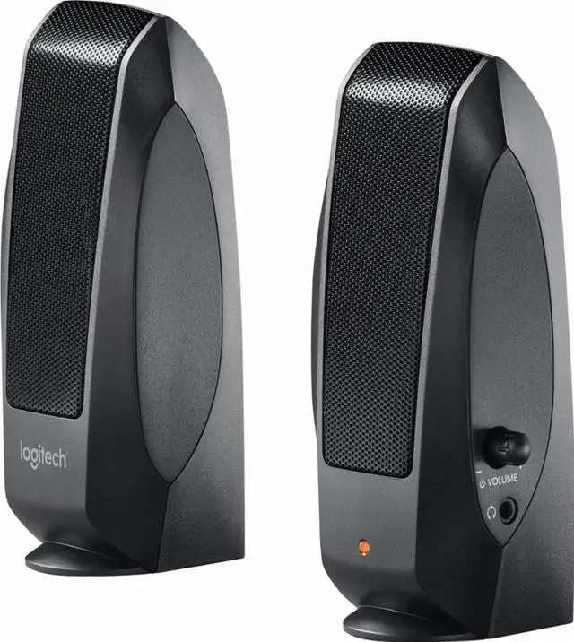 Alt view image 5 of 11 - Logitech S-120 2-Piece 2 Channel Multimedia Speaker System w/Headphone Jack (Black)