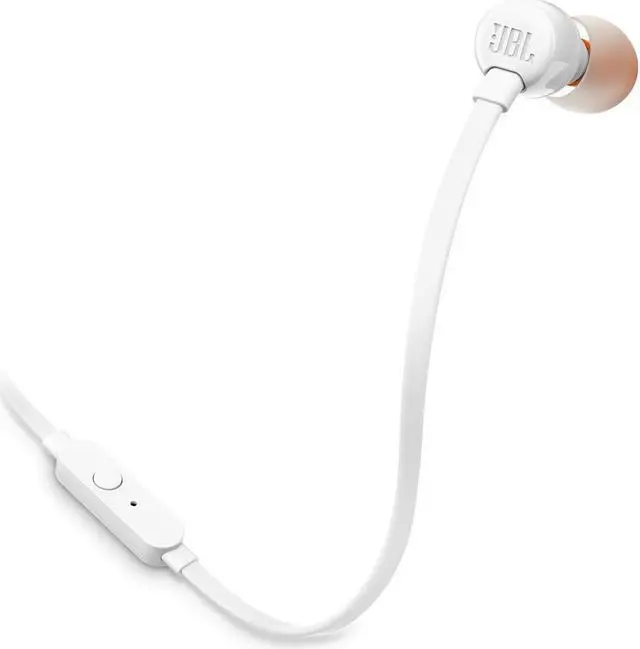 Alt view image 4 of 6 - JBL T110 Pure Bass In-Ear Headphones - White