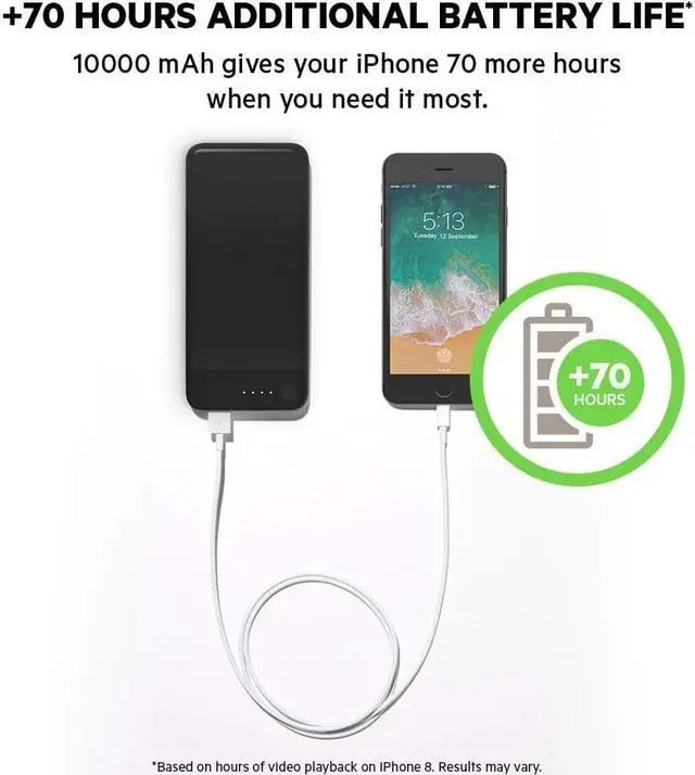 Alt view image 5 of 10 - belkin boost charge power bank 10k with lightning connector mficertified 10000 mah portable charger for iphone/ipad/airpods, black