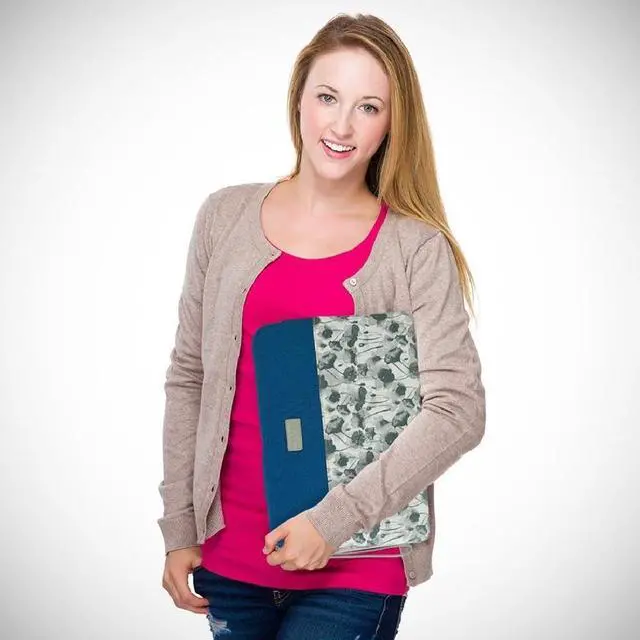 Alt view image 3 of 5 - Greene + Gray Zippered Sleeve Case For Microsoft Surface Pro, Blue Floral