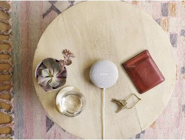Alt view image 7 of 20 - Google Nest Mini 2nd Generation Smart Speaker, Chalk GA00638-US