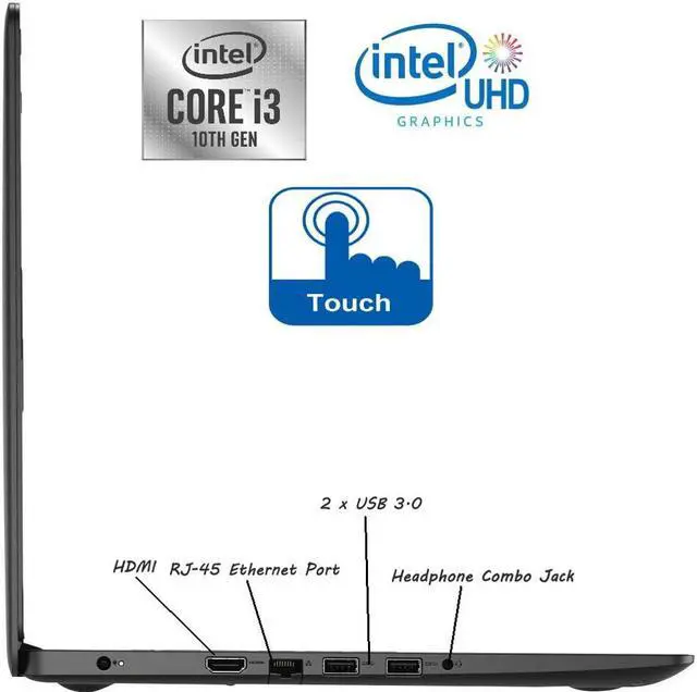 Alt view image 3 of 6 - Dell Inspiron 15.6" HD TouchScreen Laptop,10th Gen Intel Core i3-1005G1,32GB DDR4,1TB SSD Plus 1TB HDD,Intel UHD Graphics 620, Wifi-AC,Bluetooth, HDMI,Windows 10 Home