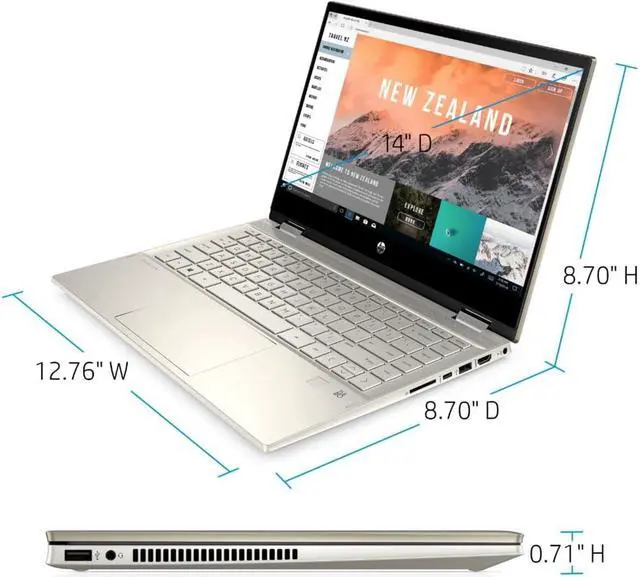 Alt view image 6 of 7 - HP Pavilion X360 14" Full HD IPS LED Touchscreen 2-in-1 Laptop,10th Gen Intel Core i5-1035G1,8GB DDR4,512GB SSD,Intel UHD Graphics 620,Wifi-AC,BlueTooth 5.0,Finger Print Reader,Windows 10 Pro