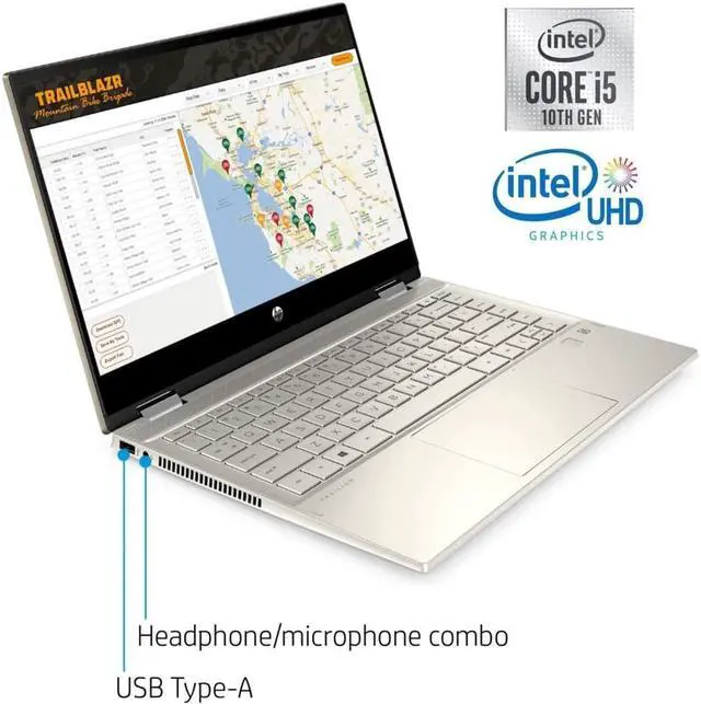 Alt view image 3 of 7 - HP Pavilion X360 14" Full HD IPS LED Touchscreen 2-in-1 Laptop,10th Gen Intel Core i5-1035G1,8GB DDR4,512GB SSD,Intel UHD Graphics 620,Wifi-AC,BlueTooth 5.0,Finger Print Reader,Windows 10 Pro