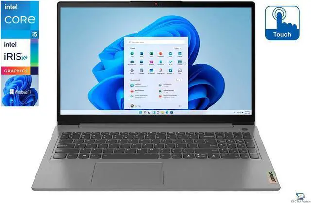 Main image of Lenovo IdeaPad 3 15.6" Full HD Touchscreen Laptop,11th Gen Intel Core i5-1135G7 Processor,8GB DDR4 RAM,1TB SSD,Intel Iris Xe Graphics,Wifi-AX,Bluetooth,HDMI,USB,Windows 11 Pro