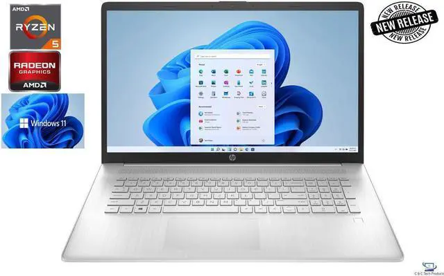 Main image of HP 17.3" Full HD IPS Notebook,AMD Ryzen 5 5500U Processor,16GB DDR4 RAM,512GB SSD,AMD Radeon Graphics,Wifi-AC,Bluetooth,USB,HDMI,Windows 11 Pro