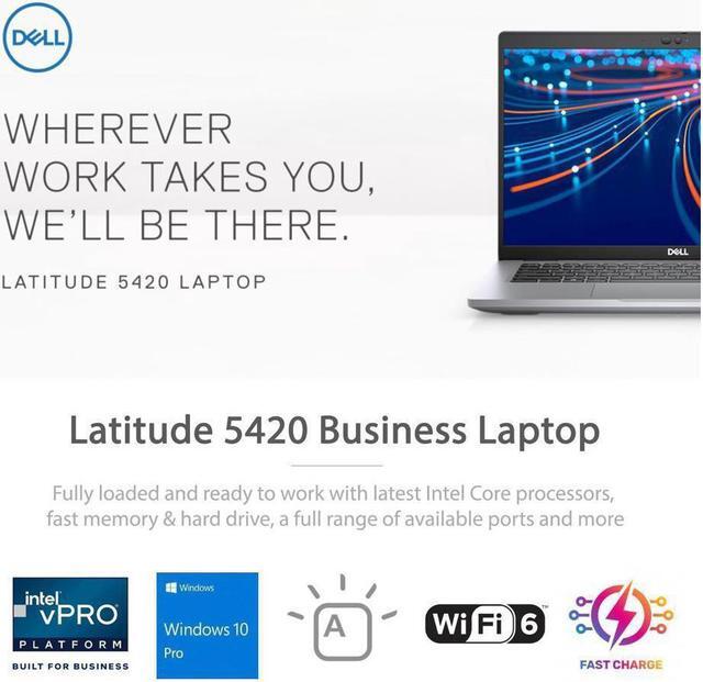 Alt view image 4 of 5 - Dell Latitude 5420 14" Full HD Laptop,11th Gen Intel Core i5-1145G7 Vpro Processor,32GB DDR4,256GB SSD,Intel Iris Xe Graphics,Wifi-AX,Bluetooth,HDMI,ThunderBolt,Smart Card Reader,Windows 10 Pro