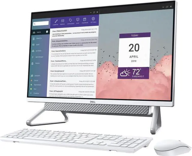 Alt view image 4 of 6 - Dell Inspiron 5400 24" Inch Full HD TouchScreen All-In-One PC,11th Gen Intel Core i5-1135G7 Processor,12GB DDR4,256GB SSD Plus 1TB HDD, Intel Iris Xe Graphics,Wifi-AX, Bluetooth,HDMI,Windows 10 Pro