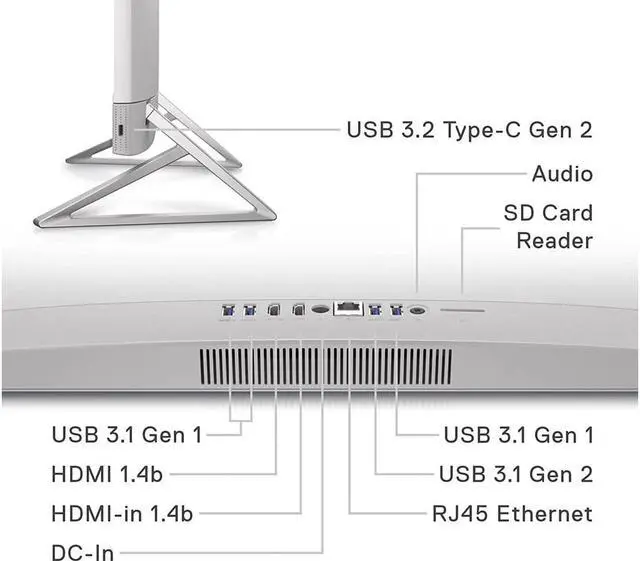 Alt view image 2 of 5 - Dell Inspiron 5410 24" Inch Full HD TouchScreen All-In-One PC,12th Gen Intel Core i5-1235U 10-Core Processor,12GB DDR4,256GB SSD Plus 1TB HDD, Intel Graphics,Wifi-AX, Bluetooth,HDMI,Windows 11 Pro