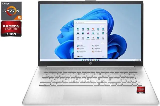 Main image of HP 17.3" Full HD IPS Notebook,AMD Ryzen 5 5500U Processor,8GB DDR4 RAM,512GB SSD,AMD Radeon Graphics,Wifi-AC,Bluetooth,USB,HDMI,Windows 11 Pro